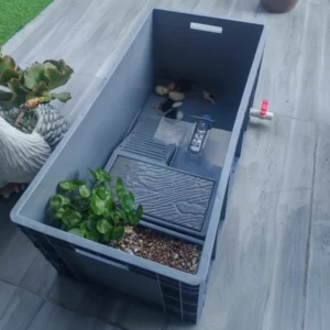 Terrarium Aquatique Bac à Tortues Aquatiques & Semi-Aquatiques avec Zone Terrestre Intégrée